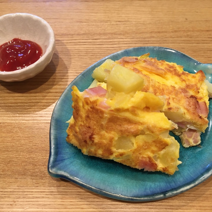 【お弁当】じゃがいもとハムのスパニッシュオムレツ